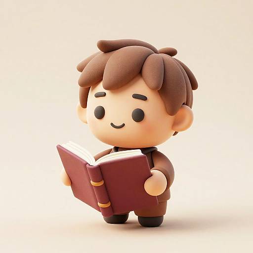 Cute Burgundy Book Emoji Render