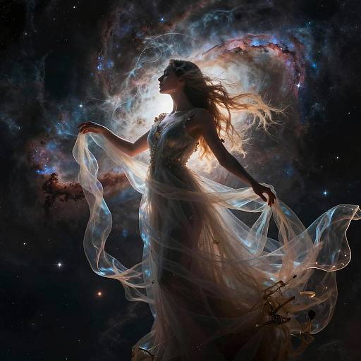 Ethereal Galactic Siren in Nebula