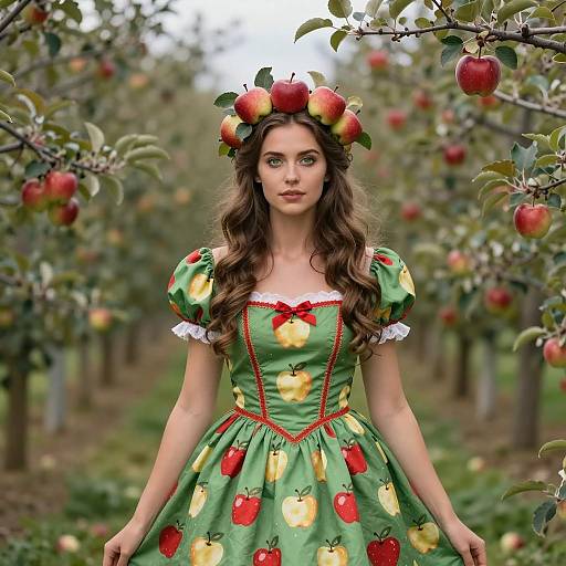 Whimsical Apple Tree Fairy Dress Portrait