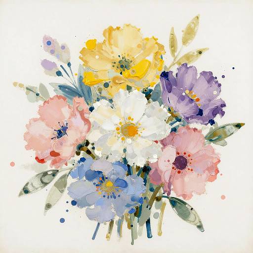 Impressionistic Floral Blotch Art