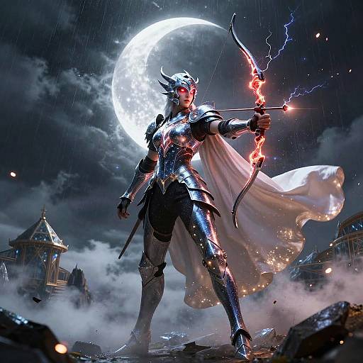 Celestial Archer in Stormy Observatory