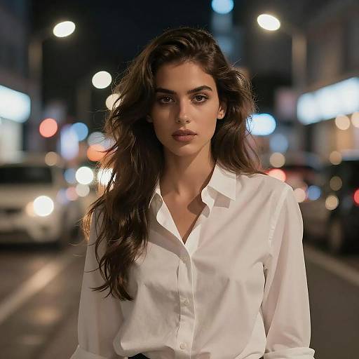 Nighttime Urban Portrait of Woman