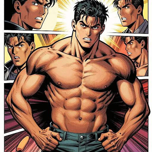 Intense Graphic Novel Muscle Scene