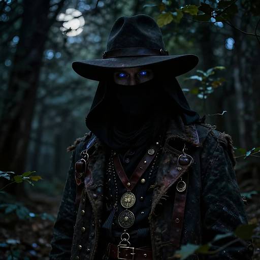 Mysterious Moonlit Forest Figure