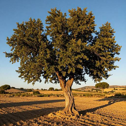 Sunlit Algarrobo Tree in Mediterranean