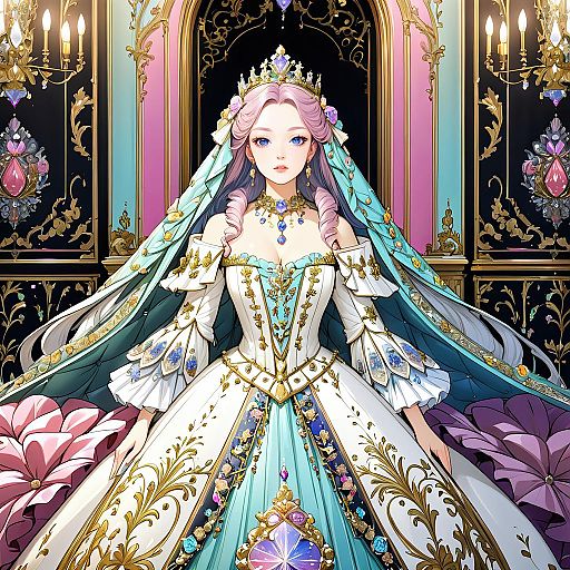 Regal Art Princess in Rococo Splendor