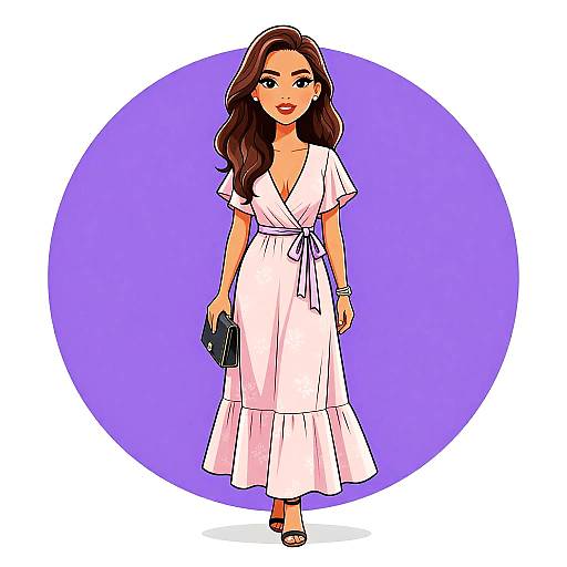 Elegant Woman in Blush Pink Dress