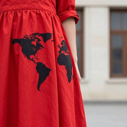 Traditional Red Dress Close-Up