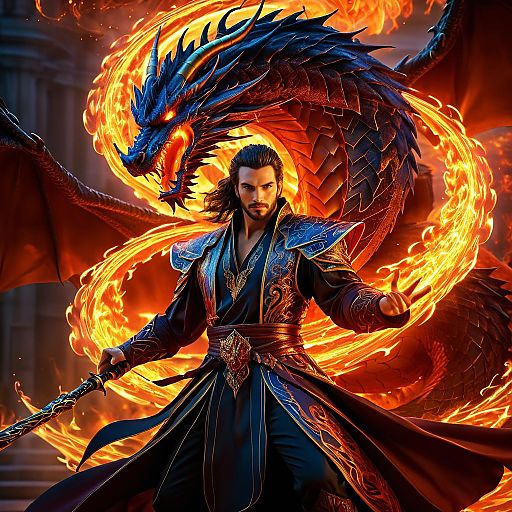 Epic Sorcerer vs Fiery Dragon Duel Epic Sorcerer vs Fiery Dragon Duel