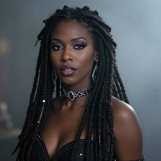 Elegant Dark-Skinned Vampire Noblewoman