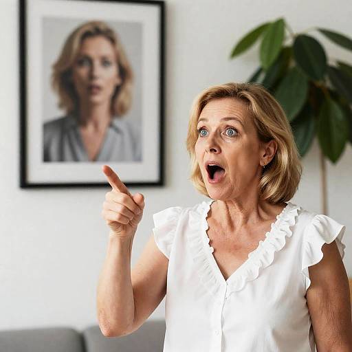 Intense Surprise in a Cozy Indoor Scene