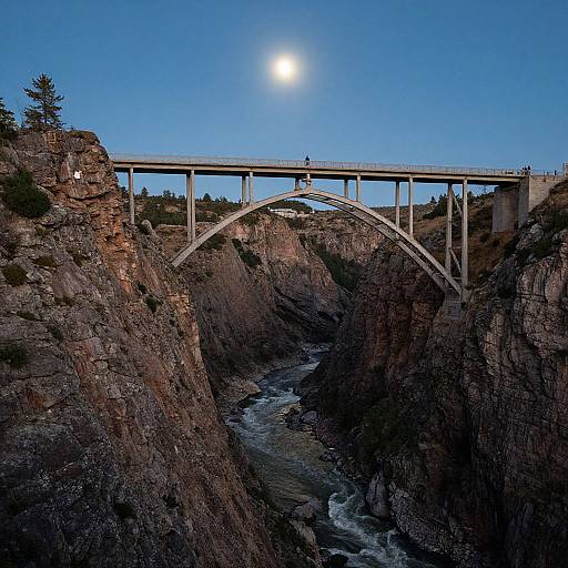 Man at Royal Gorge Bridge Night