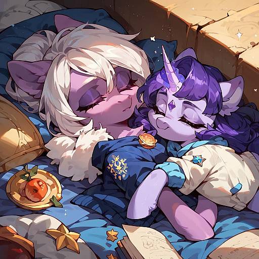 Magical Sleeping Pony with Bold Outlines