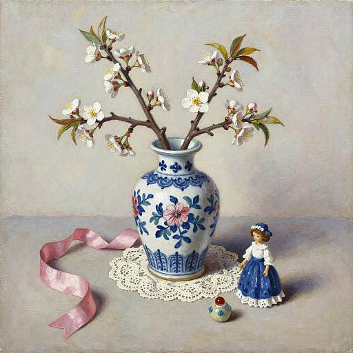 Whimsical Still Life Oil Painting