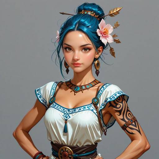 Fierce Tribal Warrior Woman Portrait Fierce Tribal Warrior Woman Portrait