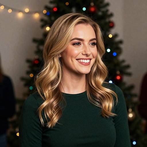 Festive Portrait of a Smiling Woman