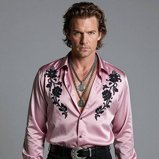 Portrait of Man in Satin Shirt