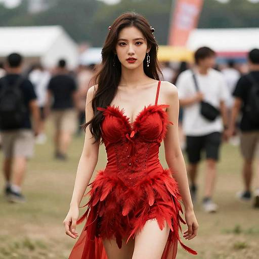 Punk Festival Costume with Feathers