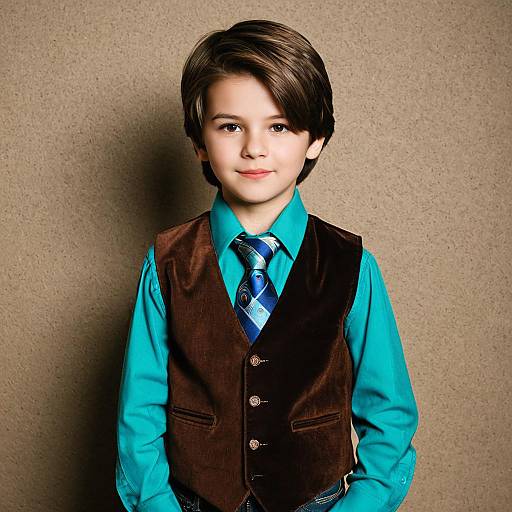 Boy in Peacock-Inspired Outfit