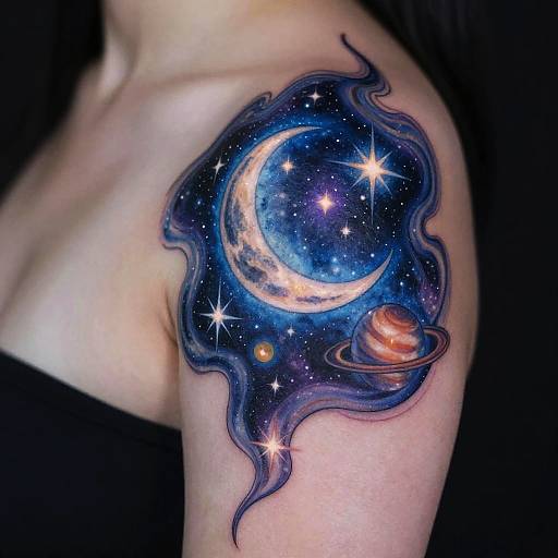 Celestial Cosmic Tattoo Design