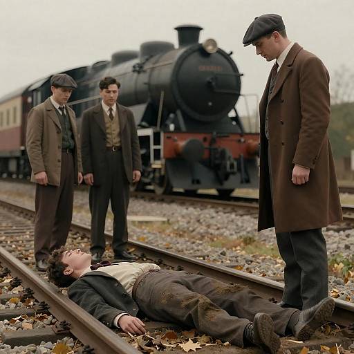 Dramatic Vintage Movie Poster Scene