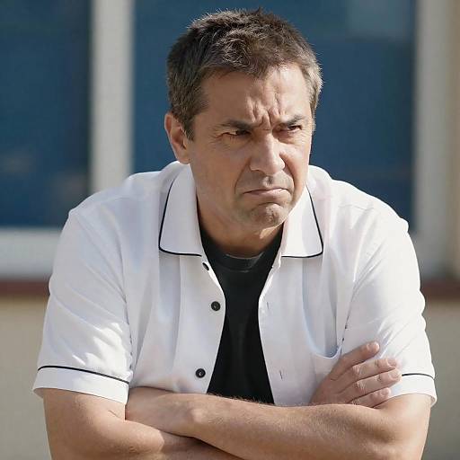 Annoyed Man in Sunlit Room