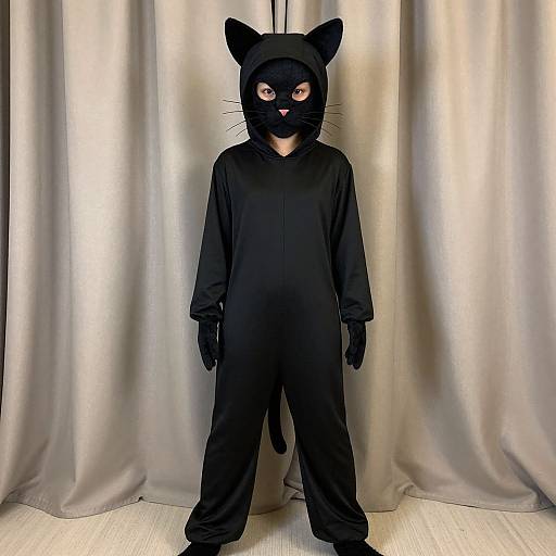 Cute Black Cat Costume Portrait