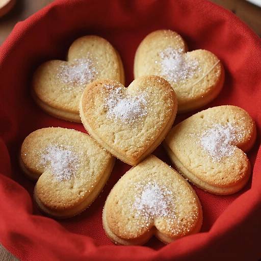 Heart-Shaped Sugar Cookies in Basket
