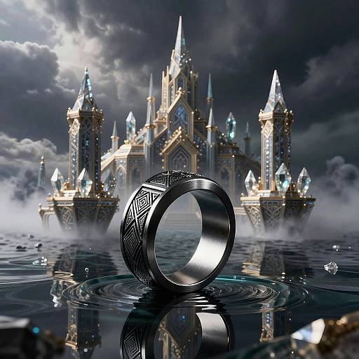 Futuristic Crystal Citadel Ring