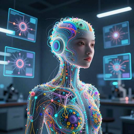 Futuristic AI Creating Digital Art