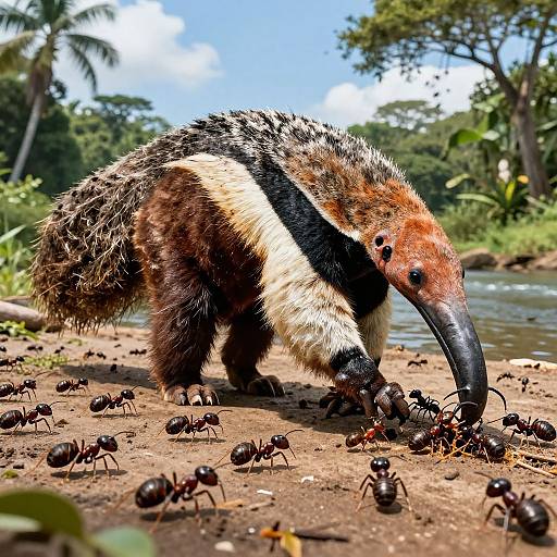 Happy Giant Anteater Eating Ants