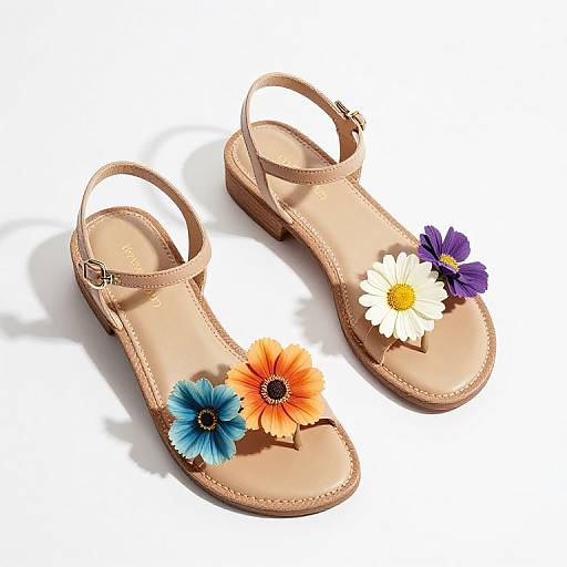 Summer Floral Spliced Sandals