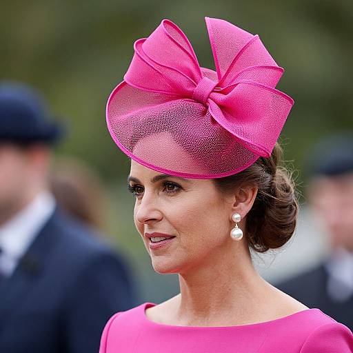 Elegant Woman in Hot Pink Fascinator