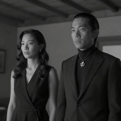 Elegant Black and White Portrait of Couple