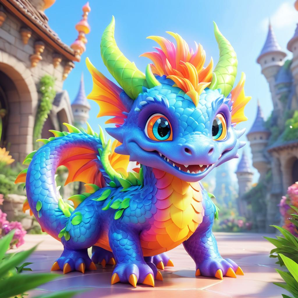 Adorable Full-Body Fantasy Dragon Art