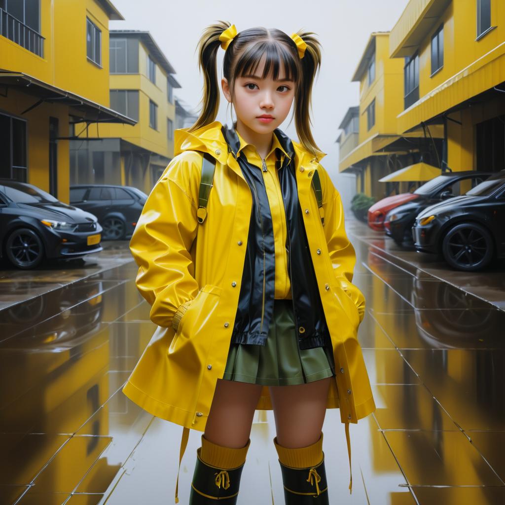 Girl in Yellow Raincoat - Artgerm Style