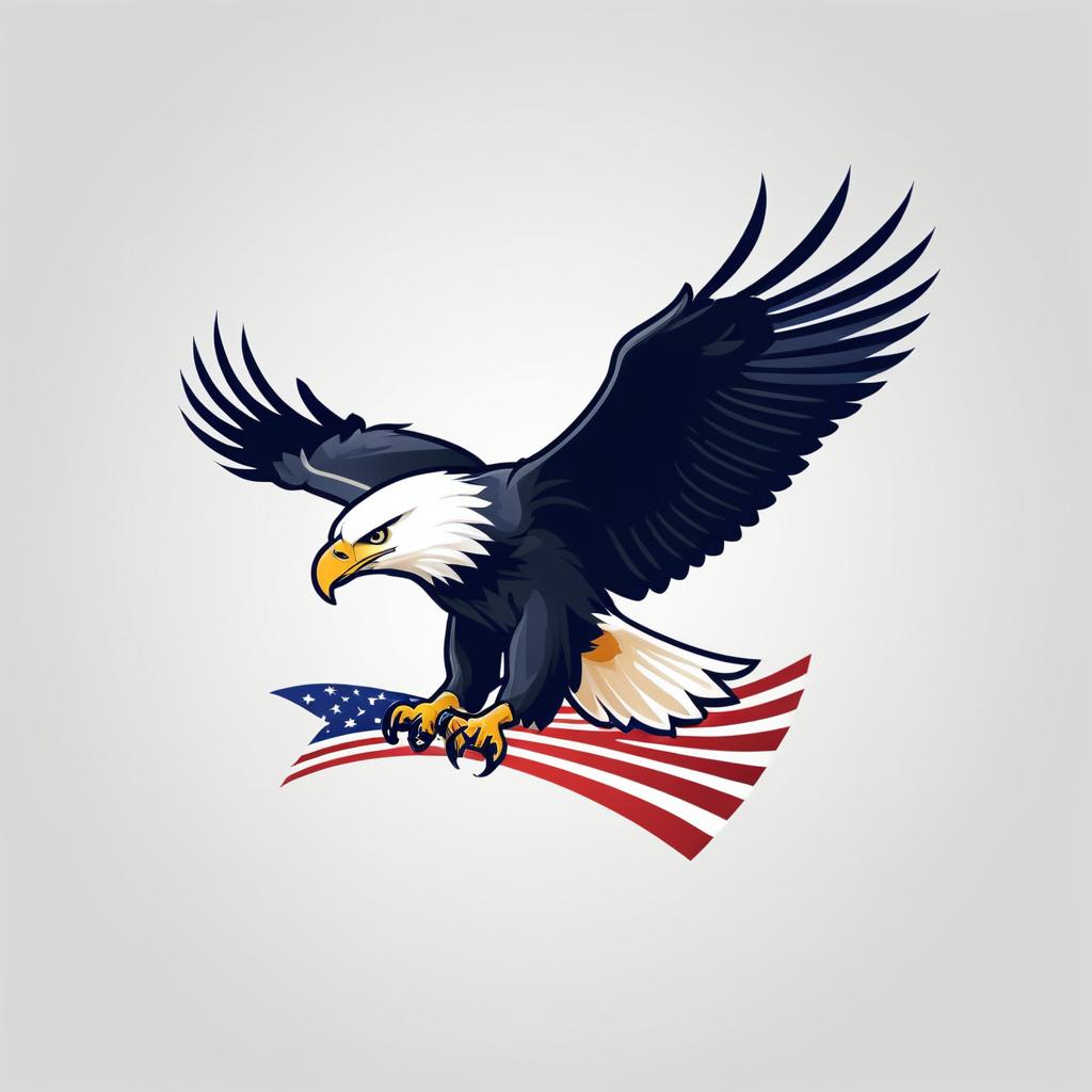 Minimalist Eagle Logo with American Pride