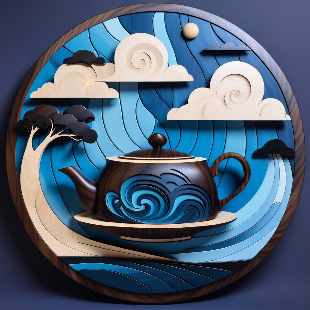 Surreal Intarsia Wood Art Inspired by Magritte