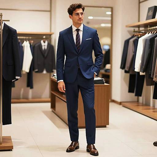 Man in Stylish Blue Suit