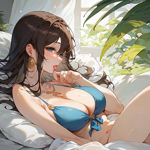 Sun-Kissed Bikini Fashion in Coastal Setting