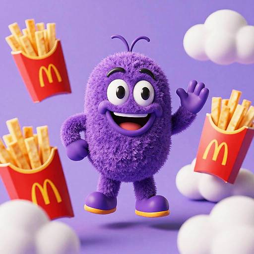 Surreal Purple McDonald's Dreamscape