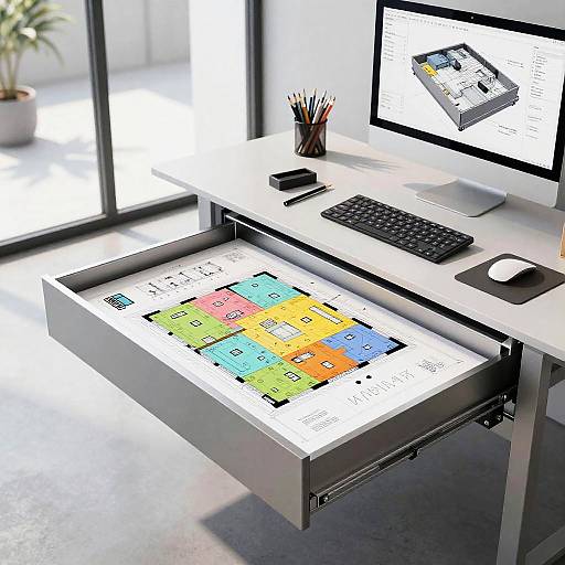 Contemporary Office with Architectural Floorplans