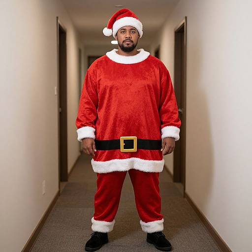 Man in Oversized Christmas Sweater Costume