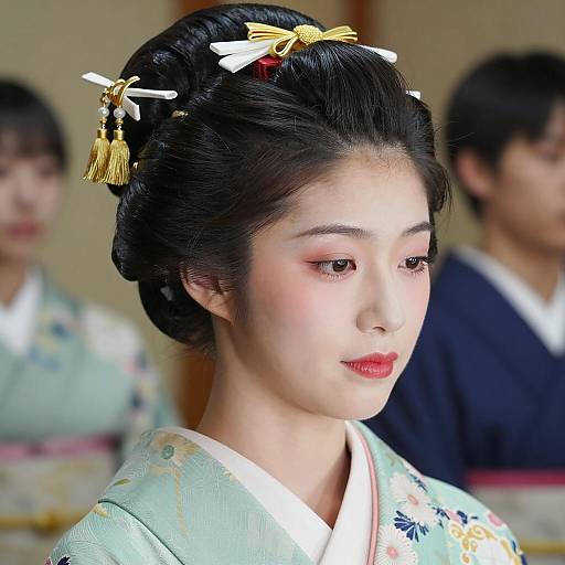 Elegant Asian Woman in Traditional Kimono