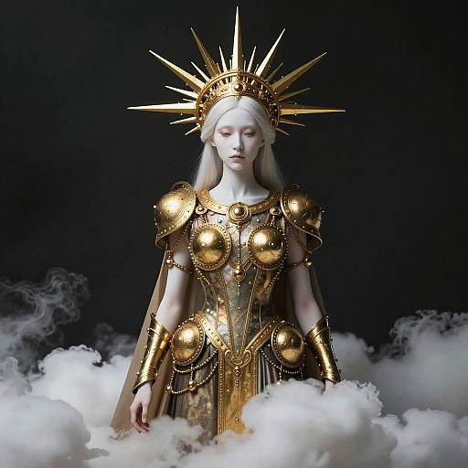 Androgynous Royal Amidst Ethereal Clouds