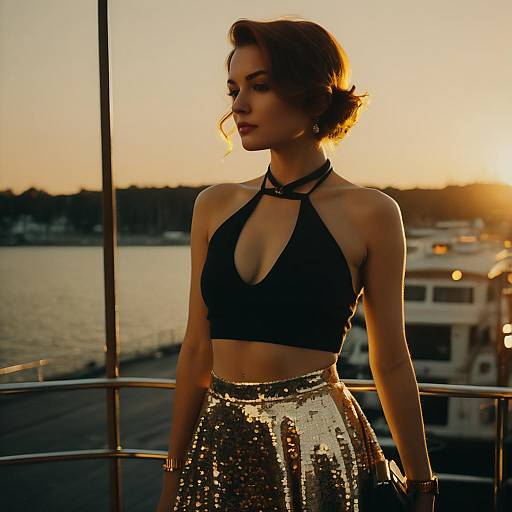 Luxury Yacht Fashion at Sunset
