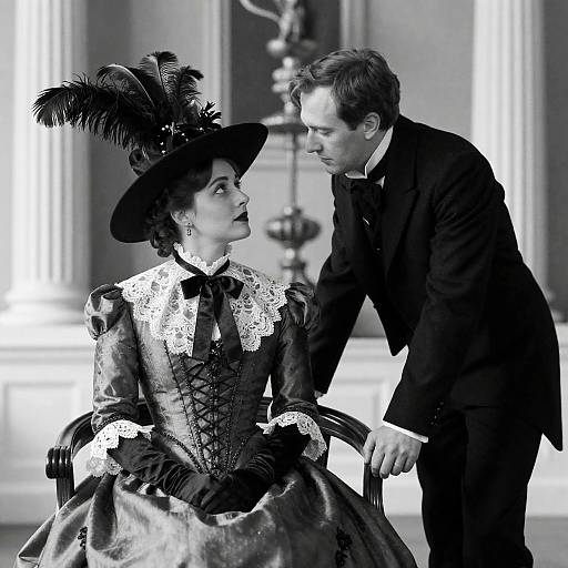 Elegant Victorian Couple in Classic Photography