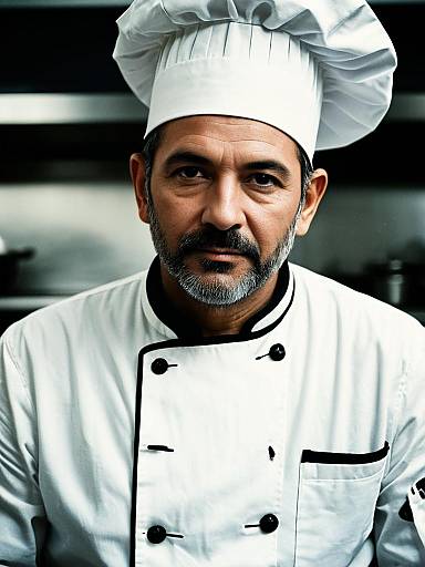 Portrait of Mature Male Chef in White Uniform