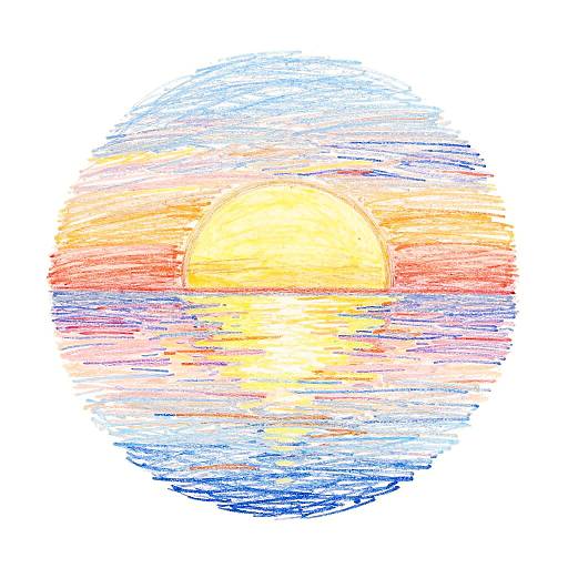 Hand-drawn Pastel Sunset
