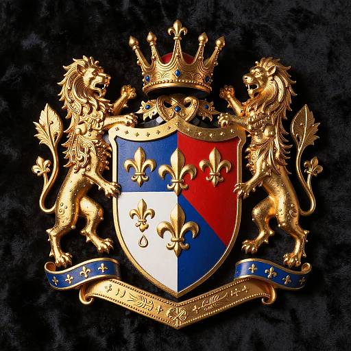 Intricate Medieval Royal Coat of Arms